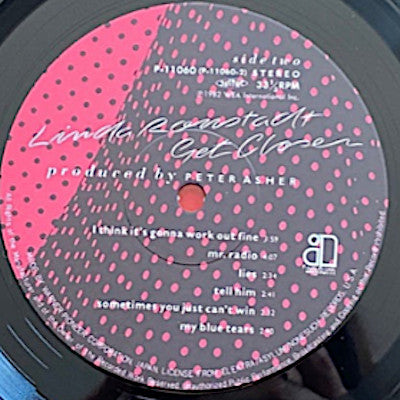Linda Ronstadt - Get Closer (Vinyl, LP, Album) Very Good Plus (VG+) / Very Good Plus (VG+)