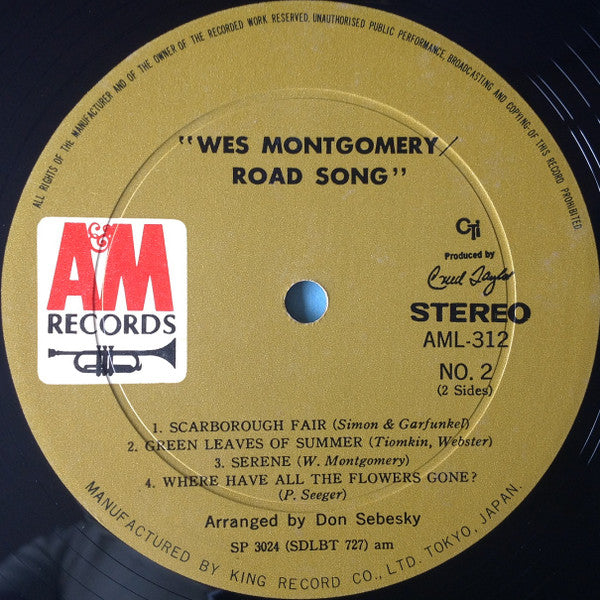 Wes Montgomery - Road Song (Vinyl, LP, Album, Stereo)
