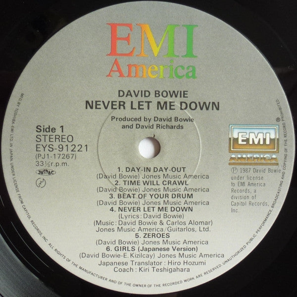 David Bowie - Never Let Me Down (Vinyl, LP, Album)