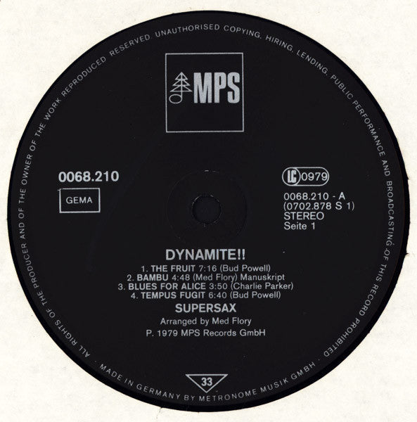 Supersax - Dynamite !! (Vinyl, LP, Album)
