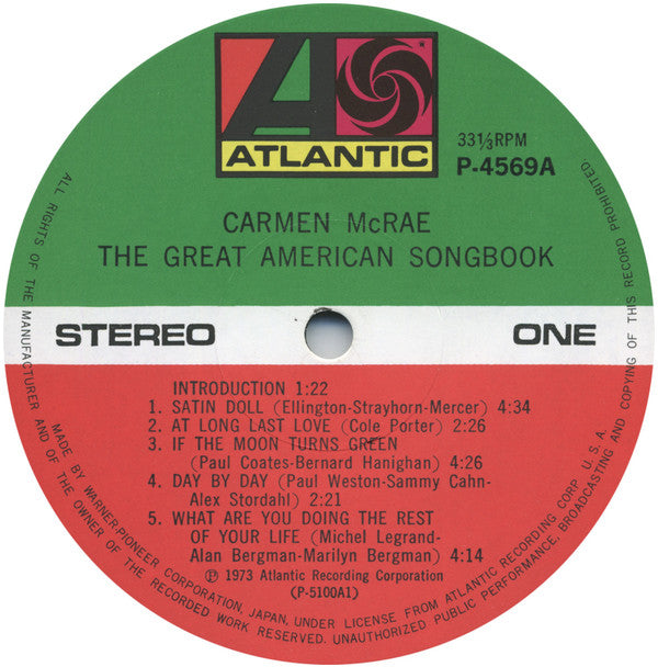 Carmen McRae - The Great American Songbook (Vinyl, LP, Album, Stereo)