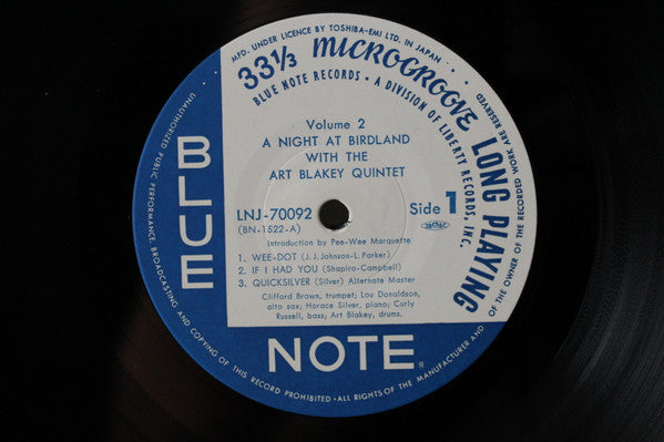 Art Blakey Quintet - A Night At Birdland, Volume 2 (Vinyl, LP, Compilation, Reissue, Mono) Near Mint (NM or M-) / Very Good Plus (VG+)