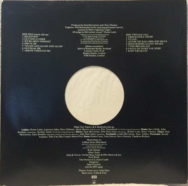 Wings (2) - Back To The Egg (Vinyl, LP, Album) Very Good Plus (VG+) / Very Good (VG)