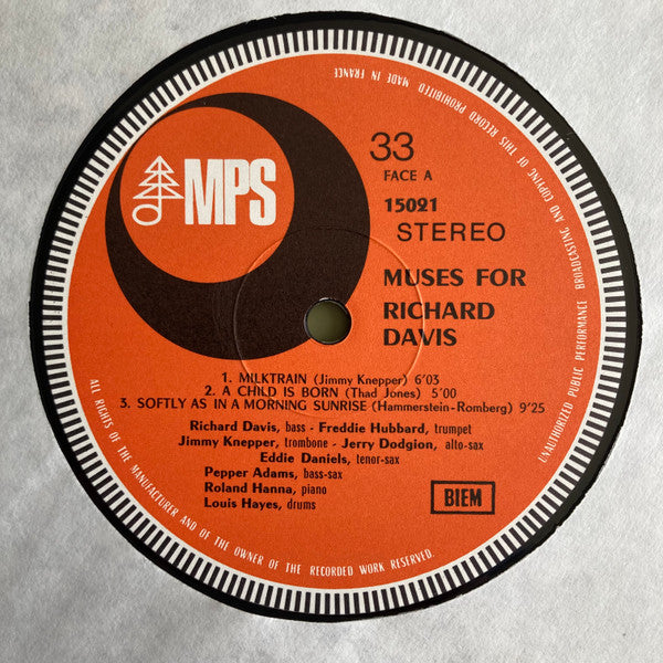 Richard Davis (2) - Muses For Richard Davis (Vinyl, LP, Album) Very Good (VG) / Good Plus (G+)