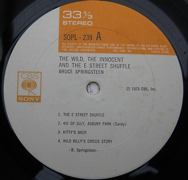 Bruce Springsteen - The Wild, The Innocent &  The E Street Shuffle (Vinyl, LP, Album) Very Good Plus (VG+) / Very Good Plus (VG+)