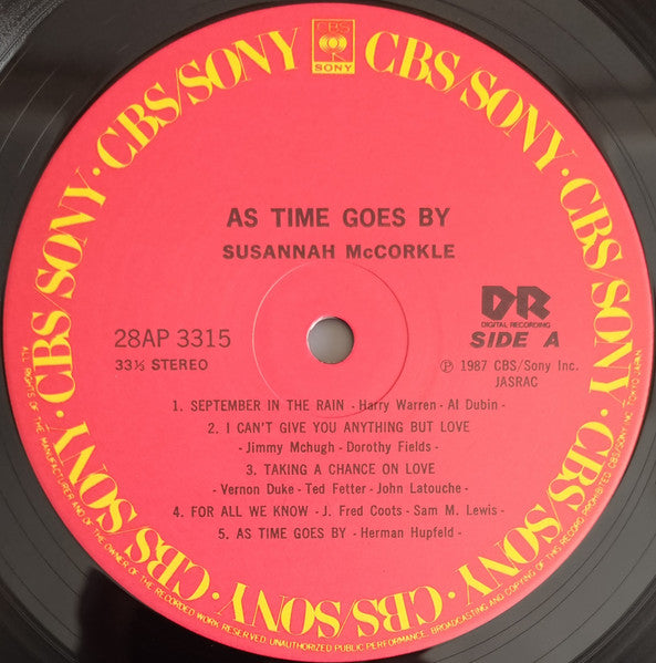 Susannah McCorkle - As Time Goes By (Vinyl, LP, Album) Very Good Plus (VG+) / Very Good Plus (VG+)