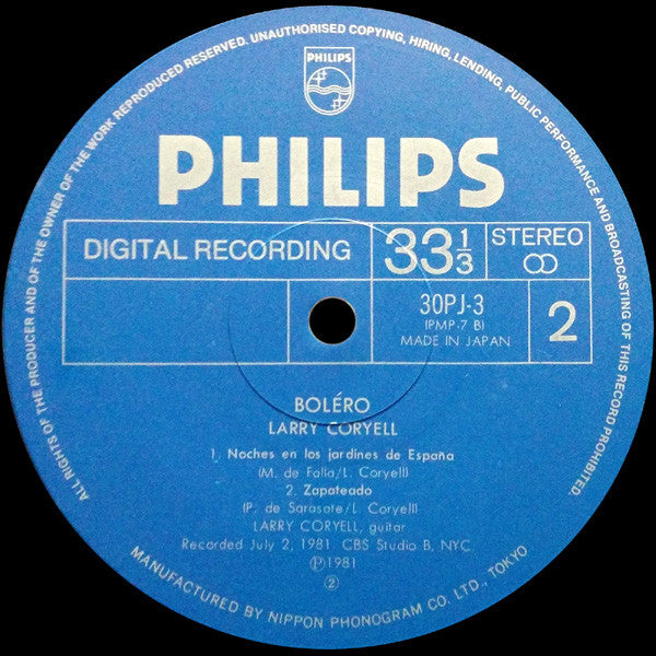 Larry Coryell - Boléro (Vinyl, 12") Very Good (VG) / Very Good (VG)