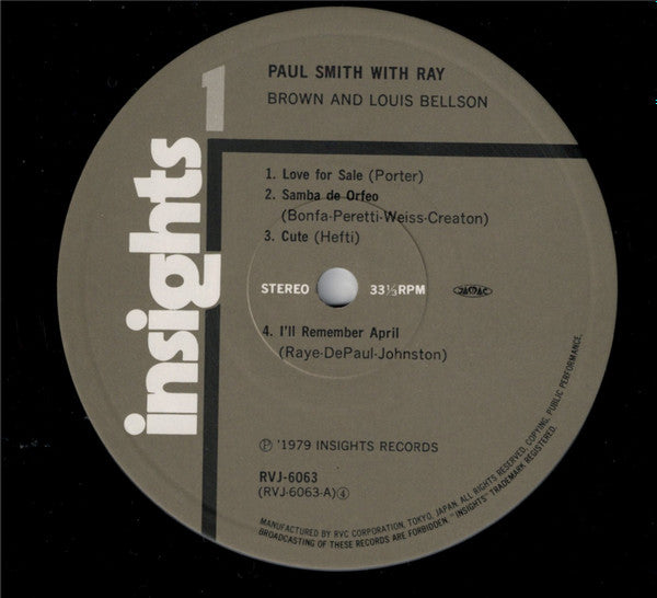 Paul Smith (5) - Paul Smith With Ray Brown And Louis Bellson (Vinyl, LP, Album) Good Plus (G+) / Very Good Plus (VG+)
