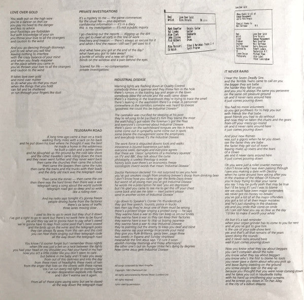 Dire Straits - Love Over Gold (Vinyl, LP, Album, Stereo) Very Good Plus (VG+) / Good Plus (G+)