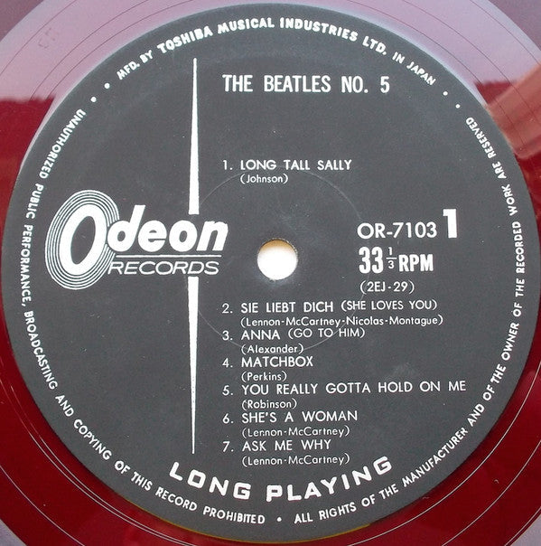 The Beatles - Beatles No. 5 (Vinyl, LP, Album, Compilation, Reissue, Mono) Good Plus (G+) / Good Plus (G+)