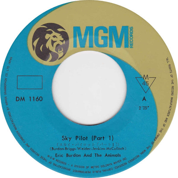 Eric Burdon & The Animals - Sky Pilot = スカイ・パイロット (Vinyl, 7", 45 RPM, Single, Mono) Very Good (VG) / Good Plus (G+)