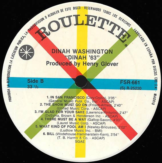 Dinah Washington - Dinah '63 (Vinyl, LP, Album, Reissue, Stereo) Very Good (VG) / Very Good Plus (VG+)