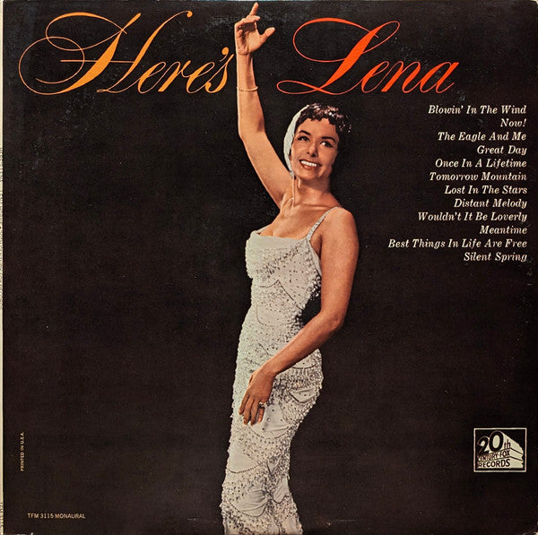 Lena Horne - Here's Lena (Vinyl, LP, Mono, Album) Very Good (VG) / Very Good (VG)