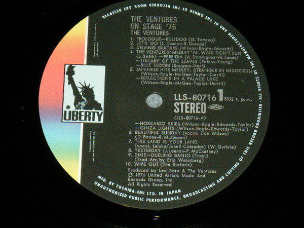 The Ventures - The Ventures On Stage '76 (Vinyl, LP, Album) Very Good Plus (VG+) / Very Good Plus (VG+)