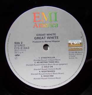 Great White - Great White (Vinyl, LP, Album, Stereo) Very Good Plus (VG+) / Very Good Plus (VG+)