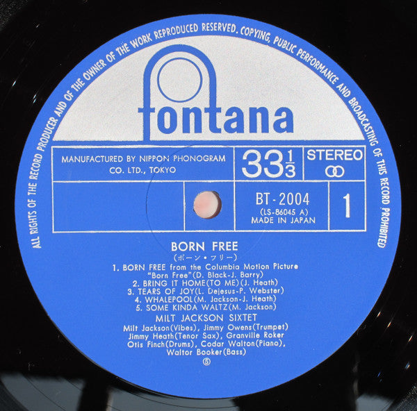 Milt Jackson - Born Free (Vinyl, LP, Album, Reissue, Stereo)