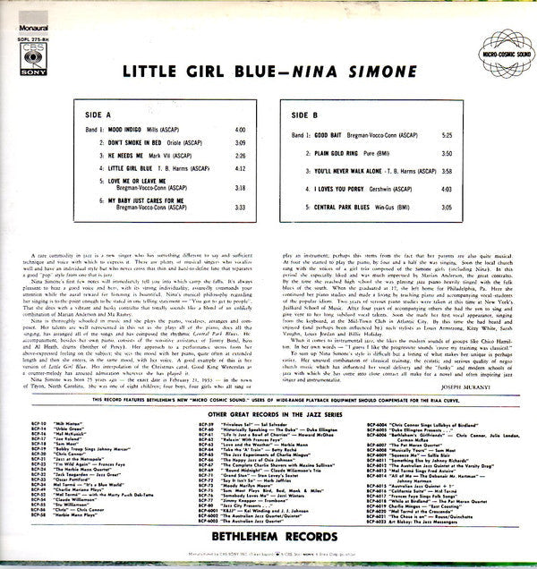 Nina Simone - Jazz As Played In An Exclusive Side Street Club (Vinyl, LP, Album, Reissue, Stereo) Very Good (VG) / Very Good (VG)