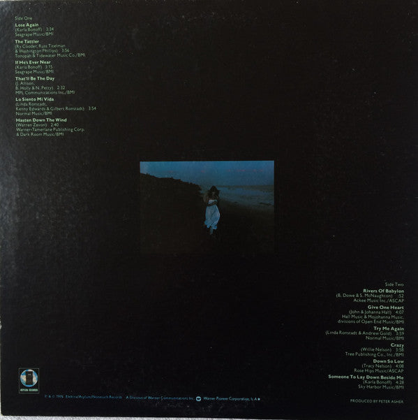 Linda Ronstadt - Hasten Down The Wind = 風にさらわれた恋 (Vinyl, LP, Album, Reissue, Stereo) Very Good Plus (VG+) / Very Good (VG)