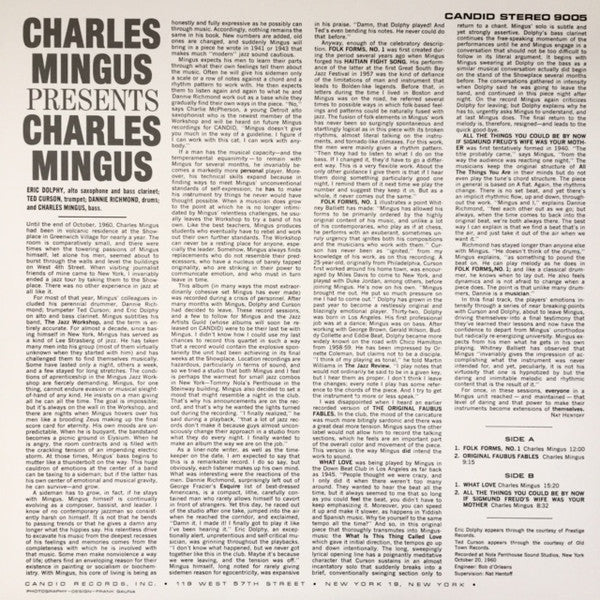 Charles Mingus - Presents Charles Mingus (Vinyl, LP, Album, Stereo, Reissue) Very Good Plus (VG+) / Very Good Plus (VG+)