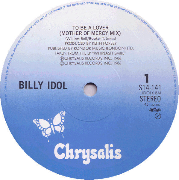 Billy Idol - To Be A Lover (Vinyl, 12", 45 RPM) Near Mint (NM or M-) / Very Good Plus (VG+)