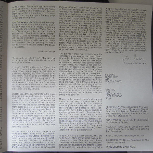 Steely Dan - Aja (Vinyl, LP, Album, Reissue, Stereo)