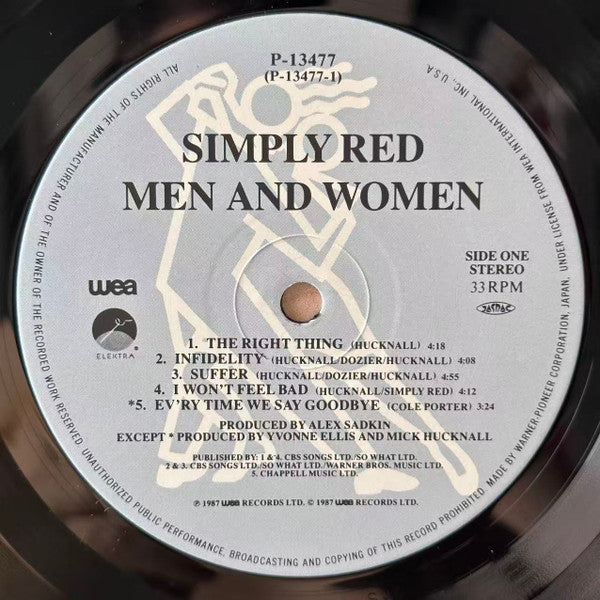 Simply Red - Men And Women (Vinyl, LP, Album) Very Good (VG) / Very Good Plus (VG+)