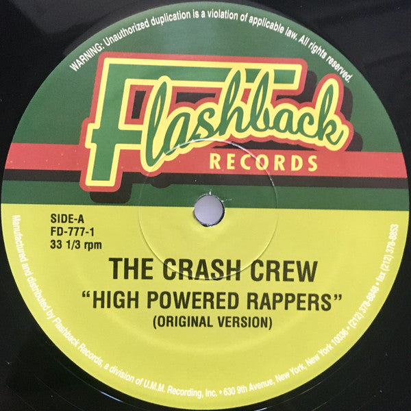 The Crash Crew - High Powered Rappers (Vinyl, 12", 33 ⅓ RPM, Reissue) Very Good (VG) / Generic