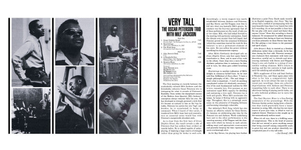 The Oscar Peterson Trio - Very Tall (Vinyl, LP, Limited Edition, Numbered, Reissue, Stereo) Near Mint (NM or M-) / Very Good Plus (VG+)