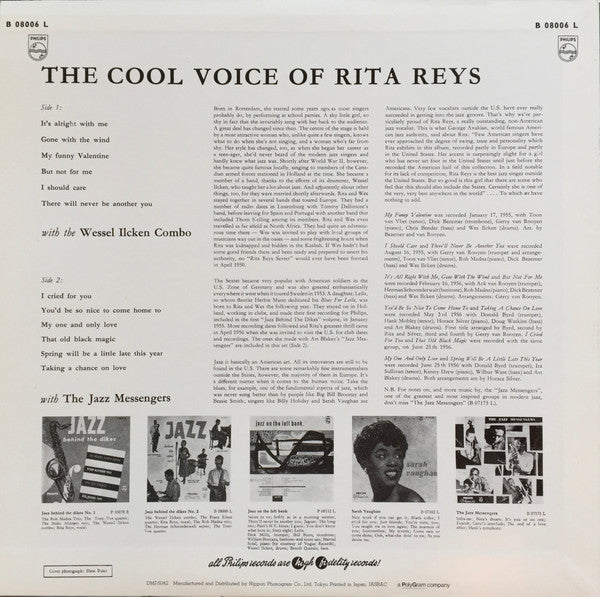 Rita Reys - The Cool Voice Of Rita Reys (Vinyl, LP, Album, Reissue, Mono) Very Good Plus (VG+) / Very Good Plus (VG+)