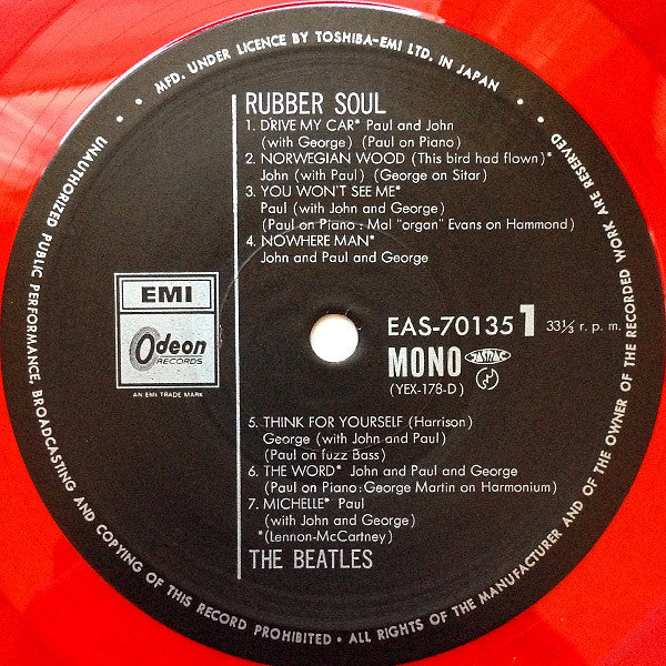 The Beatles - Rubber Soul (Vinyl, LP, Album, Reissue, Mono) Very Good (VG) / Very Good (VG)
