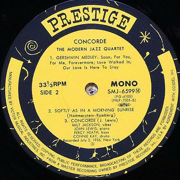 The Modern Jazz Quartet - Concorde (Vinyl, LP, Album, Reissue, Mono) Very Good Plus (VG+) / Very Good Plus (VG+)