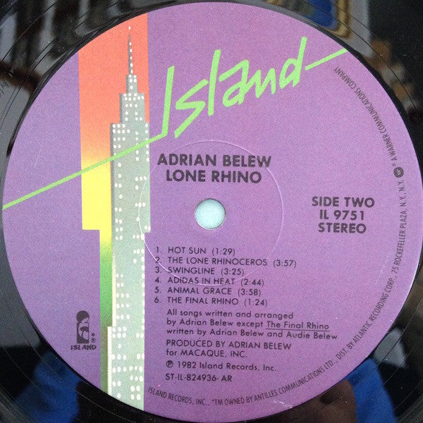 Adrian Belew - Lone Rhino (Vinyl, LP, Album, Stereo)