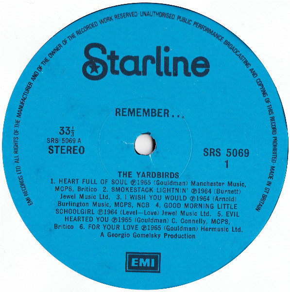 The Yardbirds - Remember... The Yardbirds (Vinyl, LP, Compilation, Repress) Very Good Plus (VG+) / Very Good Plus (VG+)