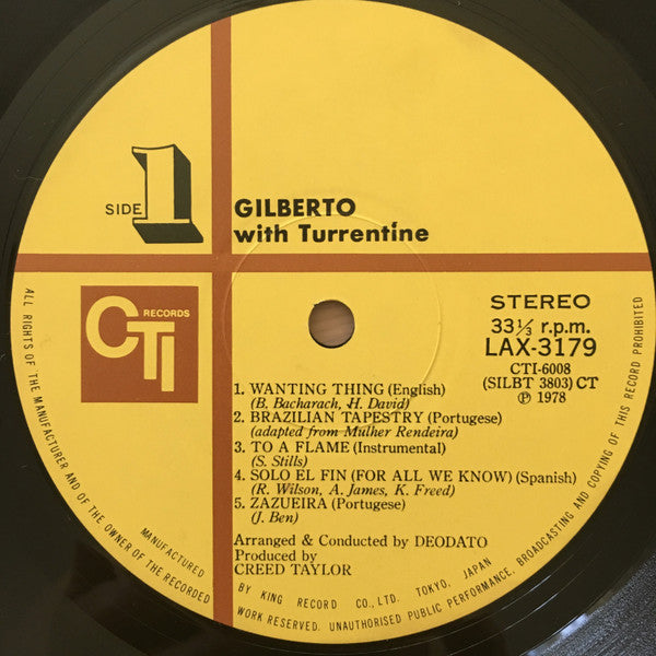 Astrud Gilberto - Gilberto With Turrentine (Vinyl, LP, Album, Limit...
