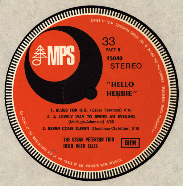 The Oscar Peterson Trio - "Hello Herbie" (Vinyl, LP, Album)