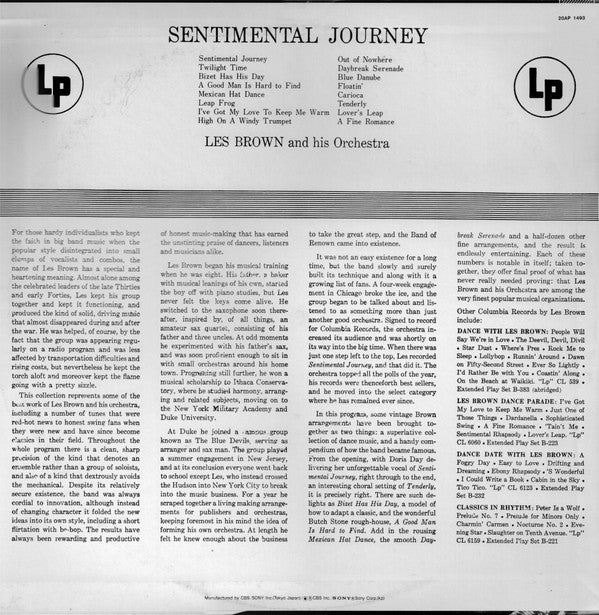 Les Brown And His Orchestra - Sentimental Journey (Vinyl, LP, Album, Reissue, Mono) Near Mint (NM or M-) / Very Good (VG)