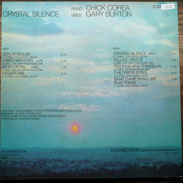 Gary Burton / Chick Corea - Crystal Silence (Vinyl, LP, Album, Reissue) Very Good Plus (VG+) / Very Good Plus (VG+)
