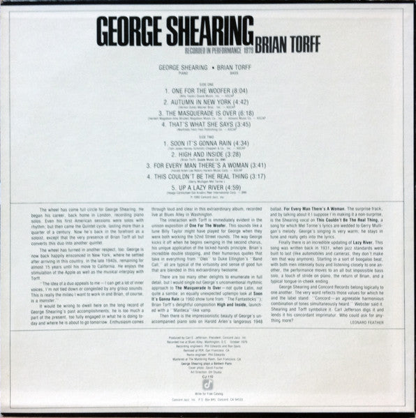 George Shearing - Blues Alley Jazz (Vinyl, LP, Album) Very Good Plus (VG+) / Very Good (VG)