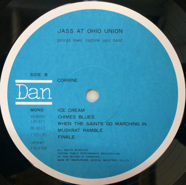 George Lewis' Ragtime Band - Jass At The Ohio Union (2xVinyl, Box Set, LP, Reissue, Mono) Very Good (VG) / Very Good Plus (VG+)