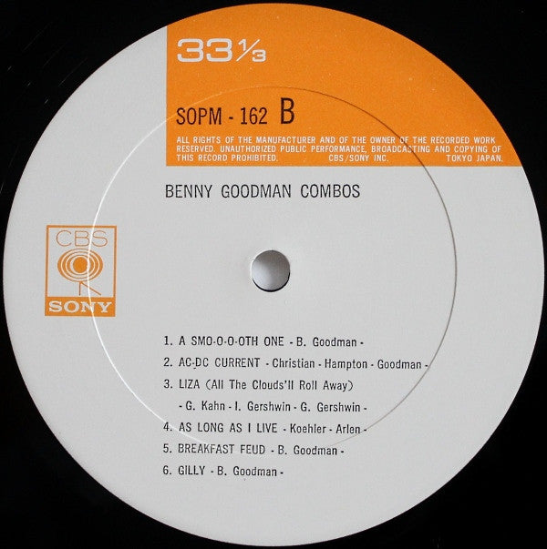 Benny Goodman - Benny Goodman Combos (Quintet, Sextet, Septet) (Vinyl, LP, Compilation, Reissue, Mono) Very Good Plus (VG+) / Very Good (VG)
