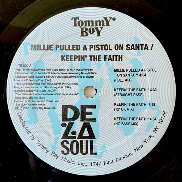 De La Soul - Millie Pulled A Pistol On Santa / Keepin' The Faith (Vinyl, 12", 33 ⅓ RPM, Reissue) Very Good (VG) / Very Good (VG)