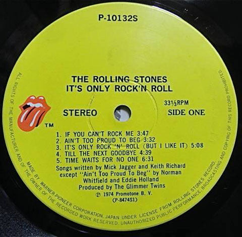 The Rolling Stones - It's Only Rock 'N Roll (Vinyl, LP, Album, Reissue) Very Good Plus (VG+) / Very Good (VG)