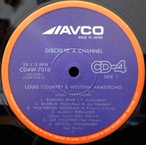 Louis Armstrong - Louis 'Country & Western' Armstrong (Vinyl, LP, Album, Quadraphonic) Very Good (VG) / Good Plus (G+)