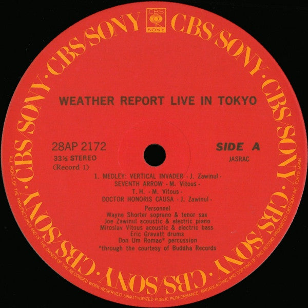 Weather Report - Weather Report Live In Tokyo (2xVinyl, LP, Album, Reissue) Very Good Plus (VG+) / Very Good (VG)