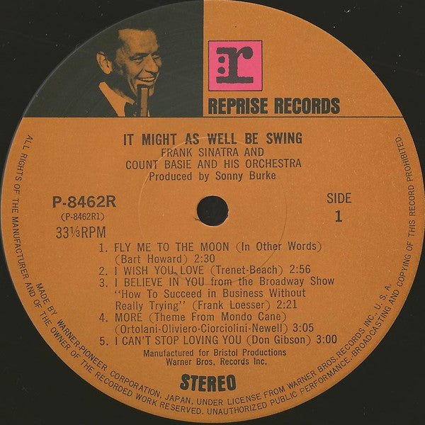 Frank Sinatra - It Might As Well Be Swing (Vinyl, LP, Reissue, Stereo) Very Good Plus (VG+) / Very Good (VG)