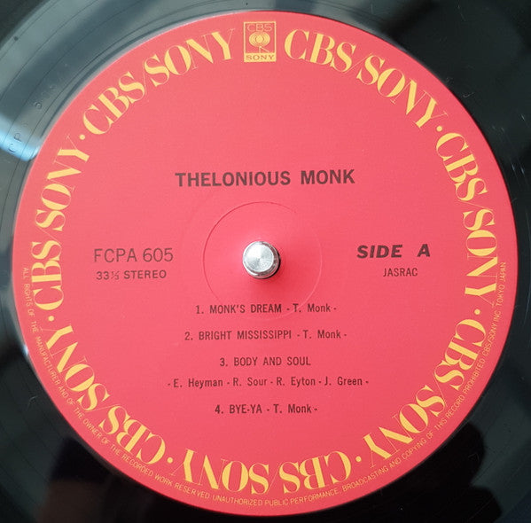 Thelonious Monk - Thelonious Monk (Vinyl, LP, Compilation, Club Edition) Near Mint (NM or M-) / Very Good Plus (VG+)