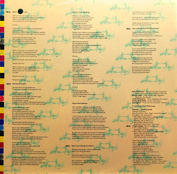 Wings (2) - London Town (Vinyl, LP, Album) Very Good Plus (VG+) / Very Good (VG)