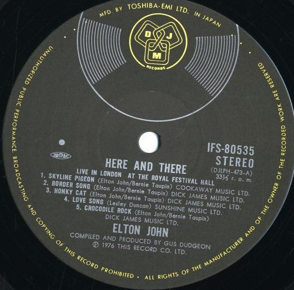 Elton John - Here And There (Vinyl, LP, Album)