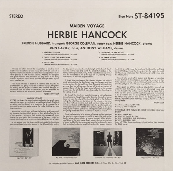 Herbie Hancock - Maiden Voyage (Vinyl, LP, Album, Reissue, Stereo)