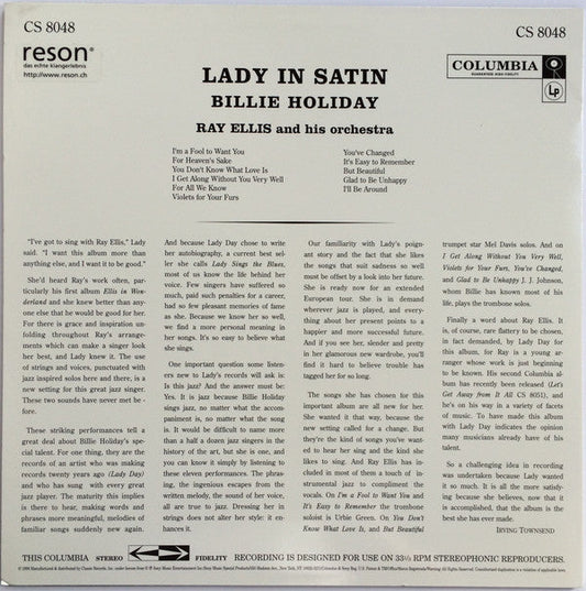 Billie Holiday - Lady In Satin (Vinyl, LP, Album, Reissue, Remastered) Near Mint (NM or M-) / Near Mint (NM or M-)
